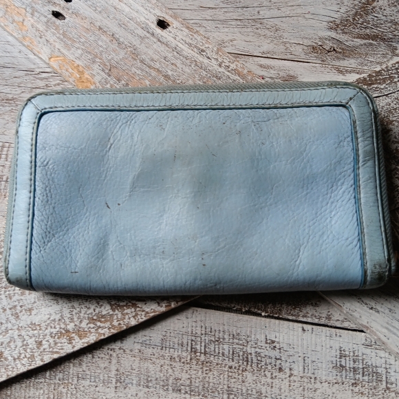 Sold LOVED! Vintage Tory Burch  Blue Leather Wallet ⚘️ - Picture 2 of 13
